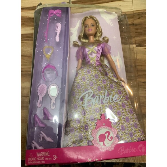 Barbie Doll in Purple/Gold Ball Gown+Accessories~Bendable Legs~New Open Box~2007 - Picture 1 of 10